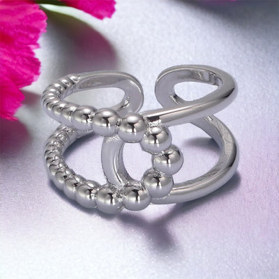 Lorena® | Vittoria Twist Double Band Ring  Gold or Silver