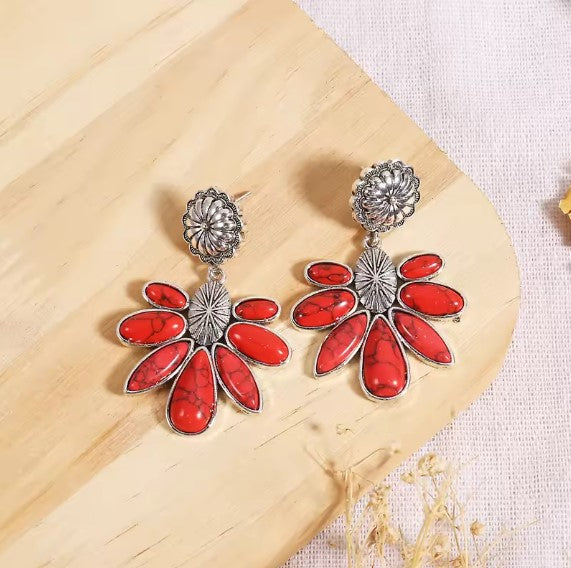 Ofelia® | Vintage Red Majestic Tribal Earrings