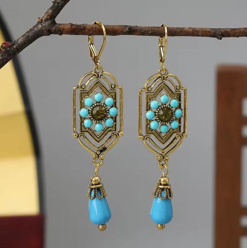 Rafaela® | Regal Pearl Blue Waterdrop Stone Earrings