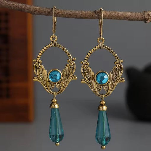 Elva® | Vintage Blue Stones Drop Earrings