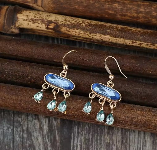 Dahlia® | Vintage Oval Dark Blue Stone Earrings