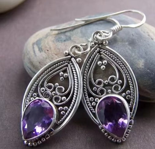 Isabel® | Vintage Water Droplet Purple Earrings