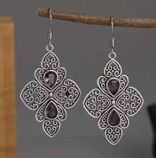 Elva® | Classical Flower Charm Hollow Silver Earrings
