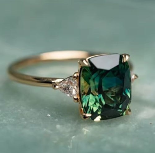 Tamar® | Vintage Square Green Zircon Ring