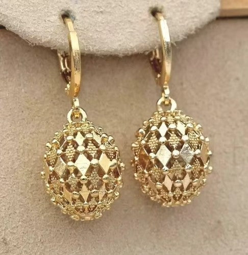 Gabriela® | Vintage Carved Pattern Hollow Ball Drop Earrings