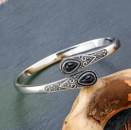 Pipa® | Vintage Adjustable Cuff Natural Stone Bracelet