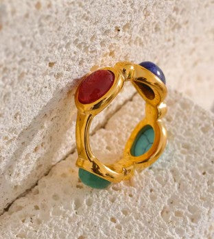 Irene® | Vintage Natural Stone Charm Ring