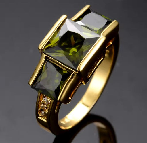 María® | Vintage Charm Olive Green Stone Ring