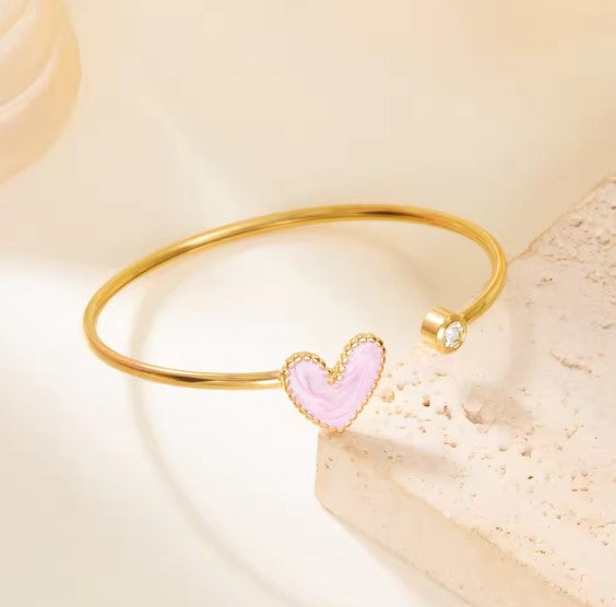 Cristina® | Exquisite Pink Heart Shape Bracelet