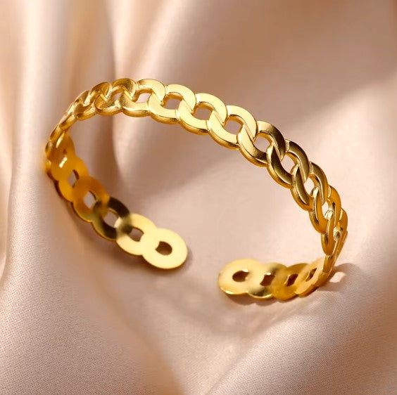 Rosa® | Vintage Wide Bangle Chain Bracelet
