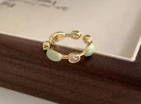 Alma® | Green Stone Gold Ring