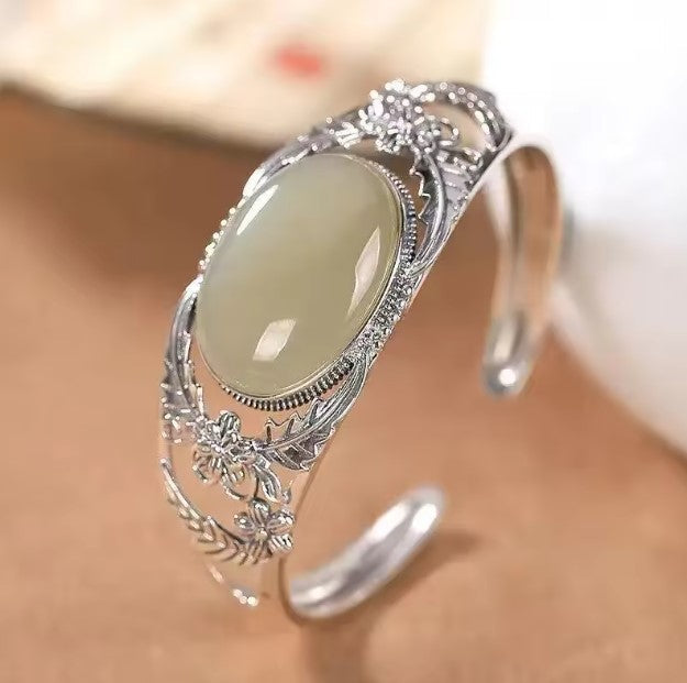 Zaida® | Vintage Silver  Hollow Bangle Bracelet