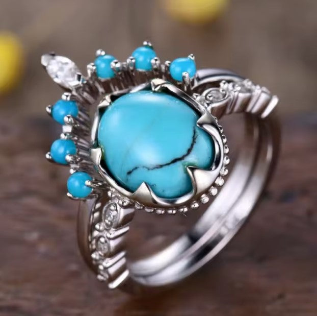 Petra® | Ethnic Style Delicate Inlaid with Blue Stone Silver Ring