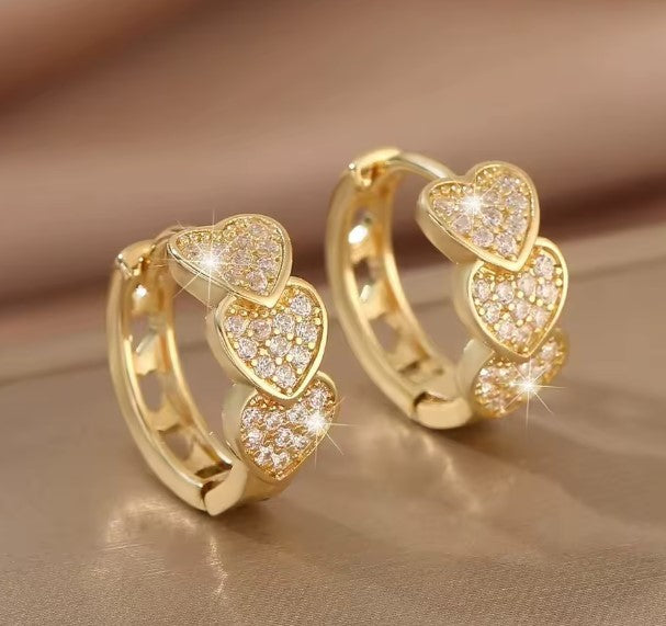 Claudia® | Heart-shaped Small Hoop Gold Earrings