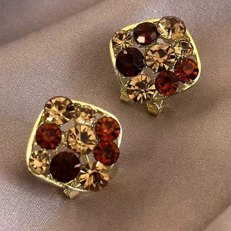 Luisa® | Vintage Rhinestone Square Earrings