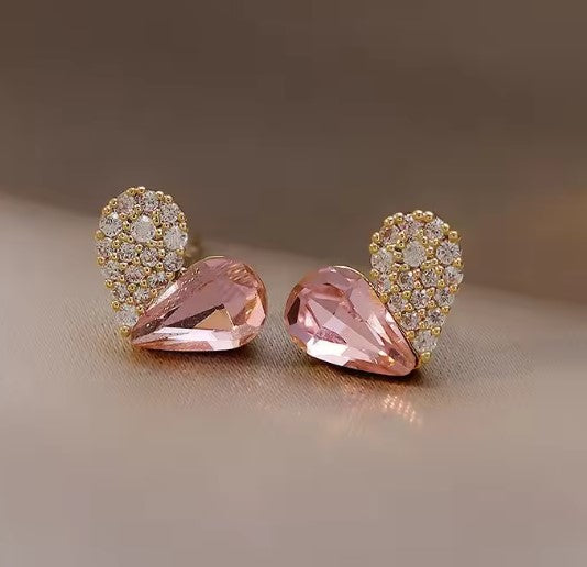 Una® | Crystal Studded Heart Earrings