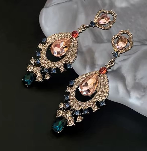 Lucía® | Water Drop Inlaid Rhinestone Tassel Earrings