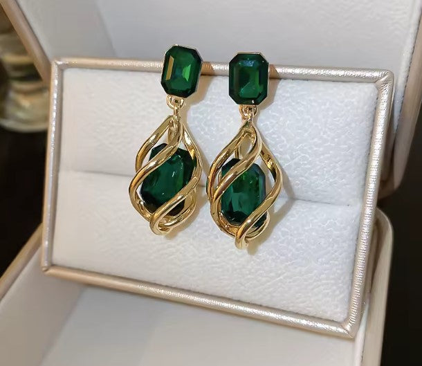 Rosario® | Vintage Green Stone Drop Earrings