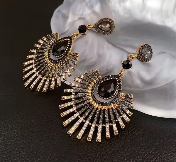 Ember® | Vintage Inlaid Rhinestone Tassel Earrings