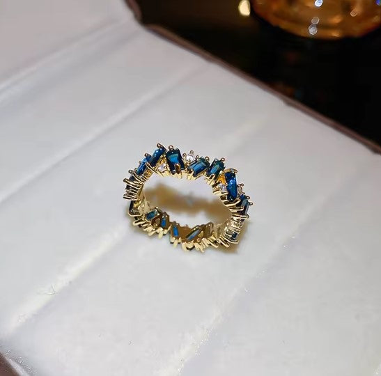Otilia® | Vintage Crystal Blue Stones Ring