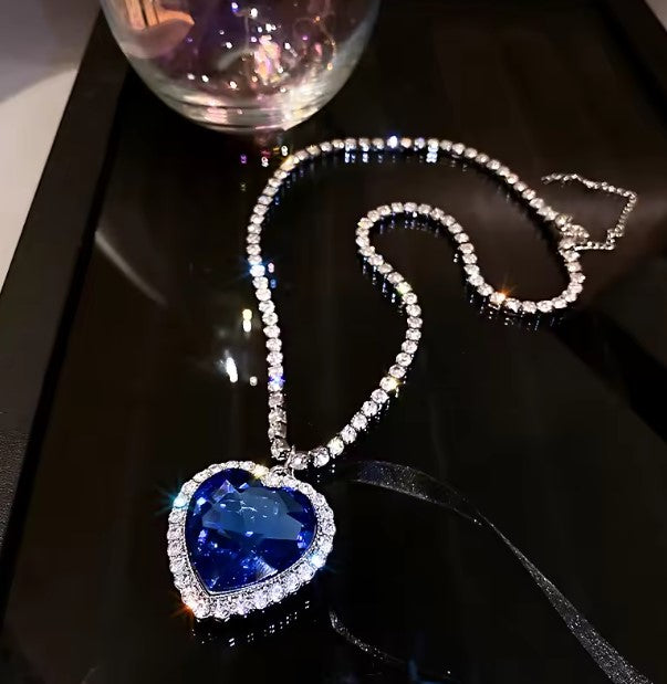 Dahlia® | Vintage Inlaid Rhinestone Blue Stone Necklace