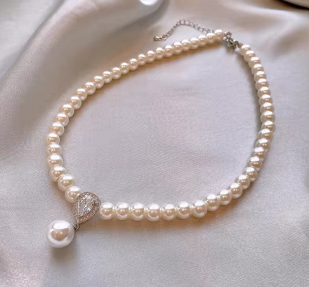 Liliana® | Pearl Zircon Pendant Water Drop Necklace
