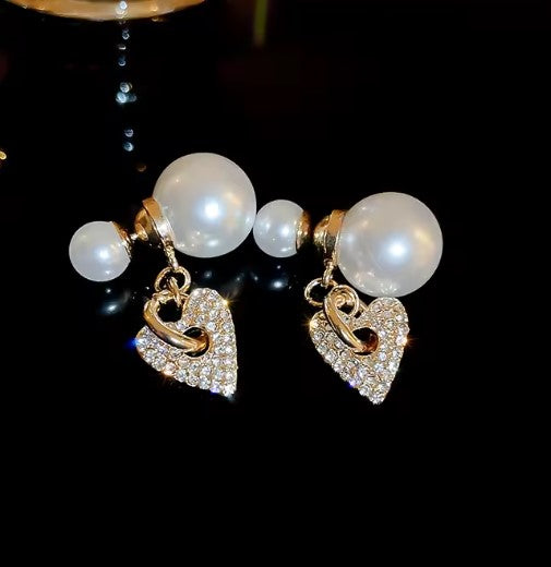 Echo® | Vintage Inlaid Rhinestone Long Pearl Earrings