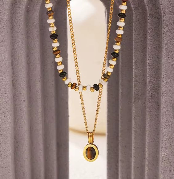 Imogen® | Vintage Natural Stone Beaded Necklace