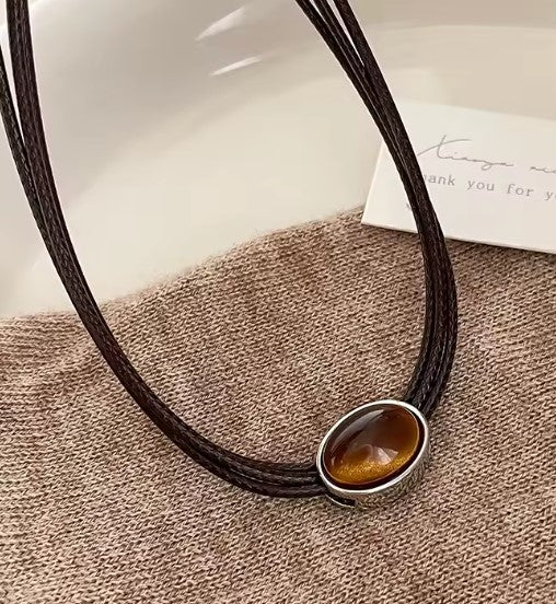 Cinthia® | Vintage Tiger Eye Stone Necklace