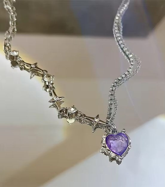 Nadia® | Purple Heart Crystal Necklace