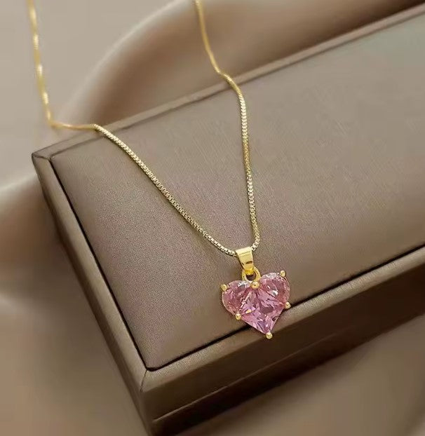 Juno® | Shiny Pink Rhinestone Chain Necklace