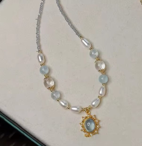 Fauna® | Blue Stone Zircon Freshwater Pearl Necklace
