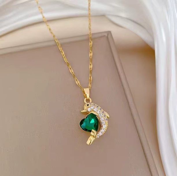 Yessica® | Green Heart Zircon Pendant Necklace
