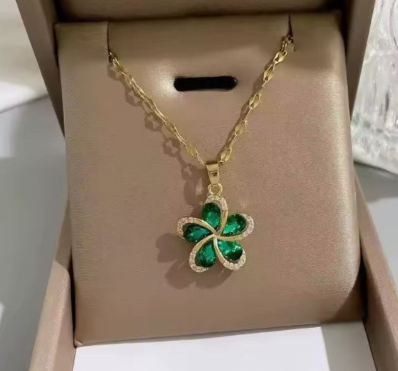 Elena® | Vintage Zirconia Flower Pendant Necklace