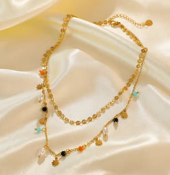 Yara® | Vintage Star Chain Pearls Necklace