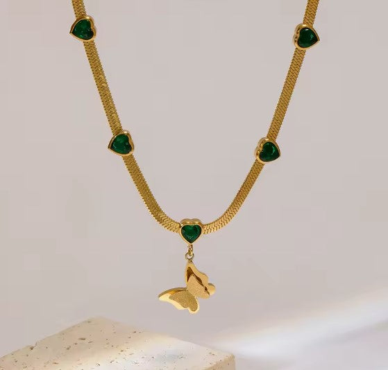 Vanessa® | Vintage Chain Butterfly Pendant Necklace