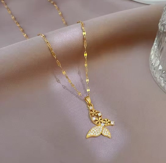 Calipso® | Shine Cubic Zircon Butterfly Gold Necklace