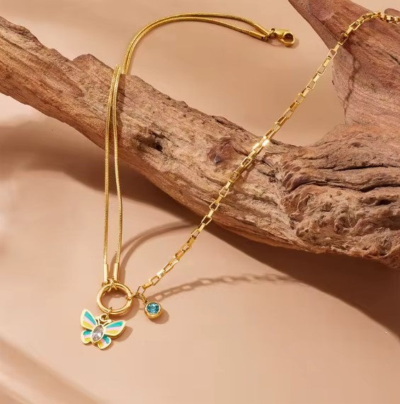 Diana® | Vintage Butterfly Inlaid With Zircon Necklace