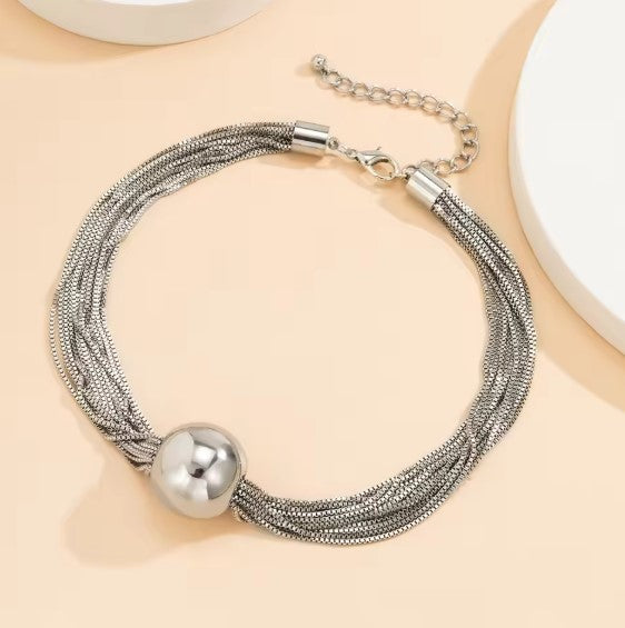 Demetria® | Vintage Multilayer Chain Silver Necklace