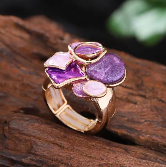 Esmeralda® | Vintage Purple Drip Oil Adjustable Ring