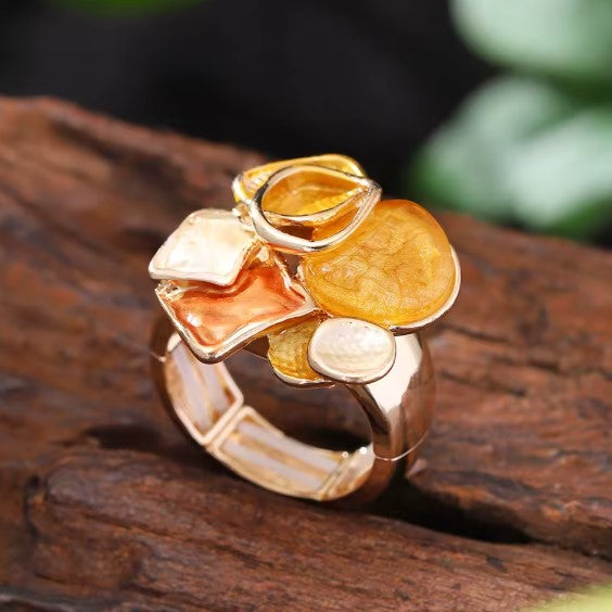 Sabina® | Vintage Yellow Drip Oil Adjustable Ring
