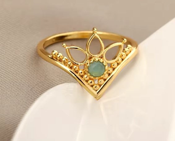 Pearl® | Vintage Lotus Flower Gold Ring