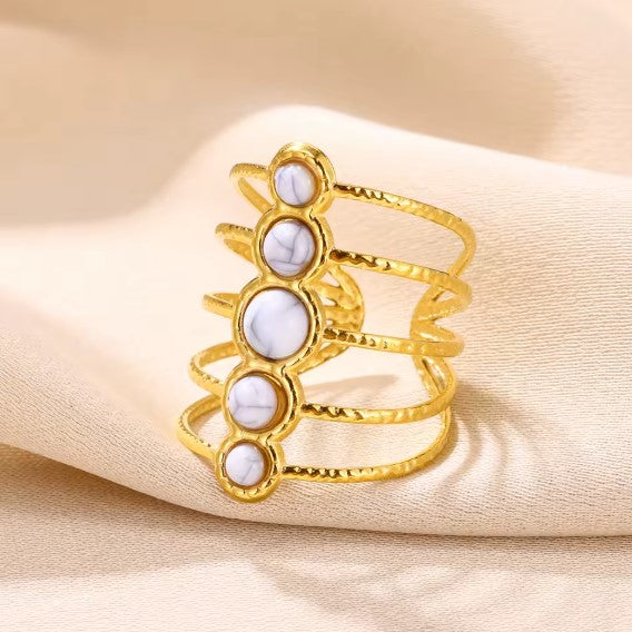 Paula® | Vintage White Stone Hollow Adjustable Ring