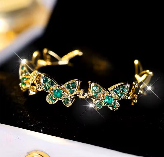 Irma® | Vintage Green Butterfly Adjustable Ring