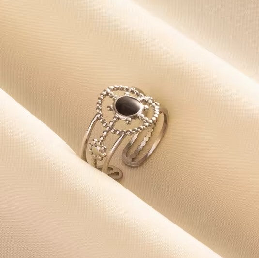 Berta® | Vintage Circular Adjustable Silver Ring