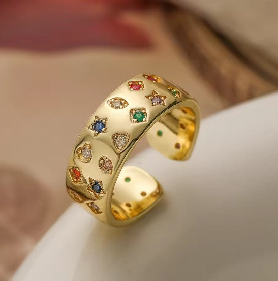 Ximena® | Vintage Zircon Inlay Bands Ring
