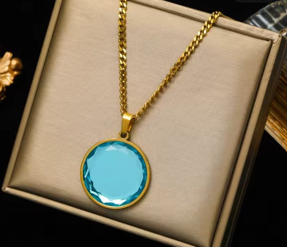 Saffron® | Vintage Blue Crystal Pendant Necklace
