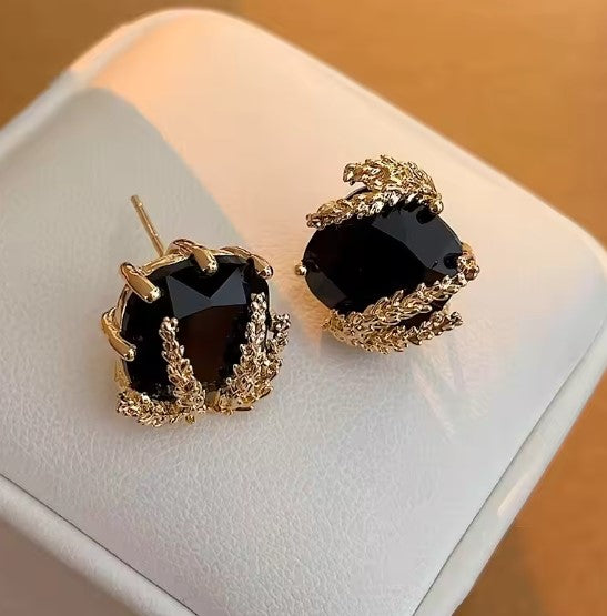 Arethusa® | Black Square Rhinestone Earrings