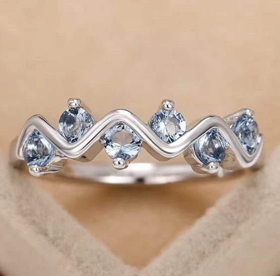 Pipa® | Charming Blue Wave Silver Ring
