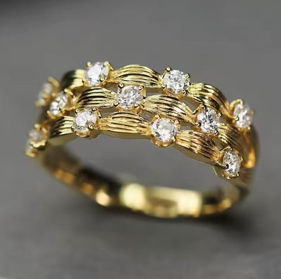 Jazmín® | Paved Dazzling Gold Ring